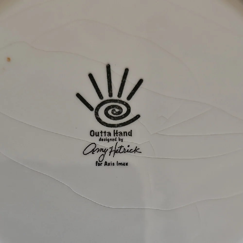 OUTTA HAND Set Of 4 Colorful Ceramic Party Hat Plates